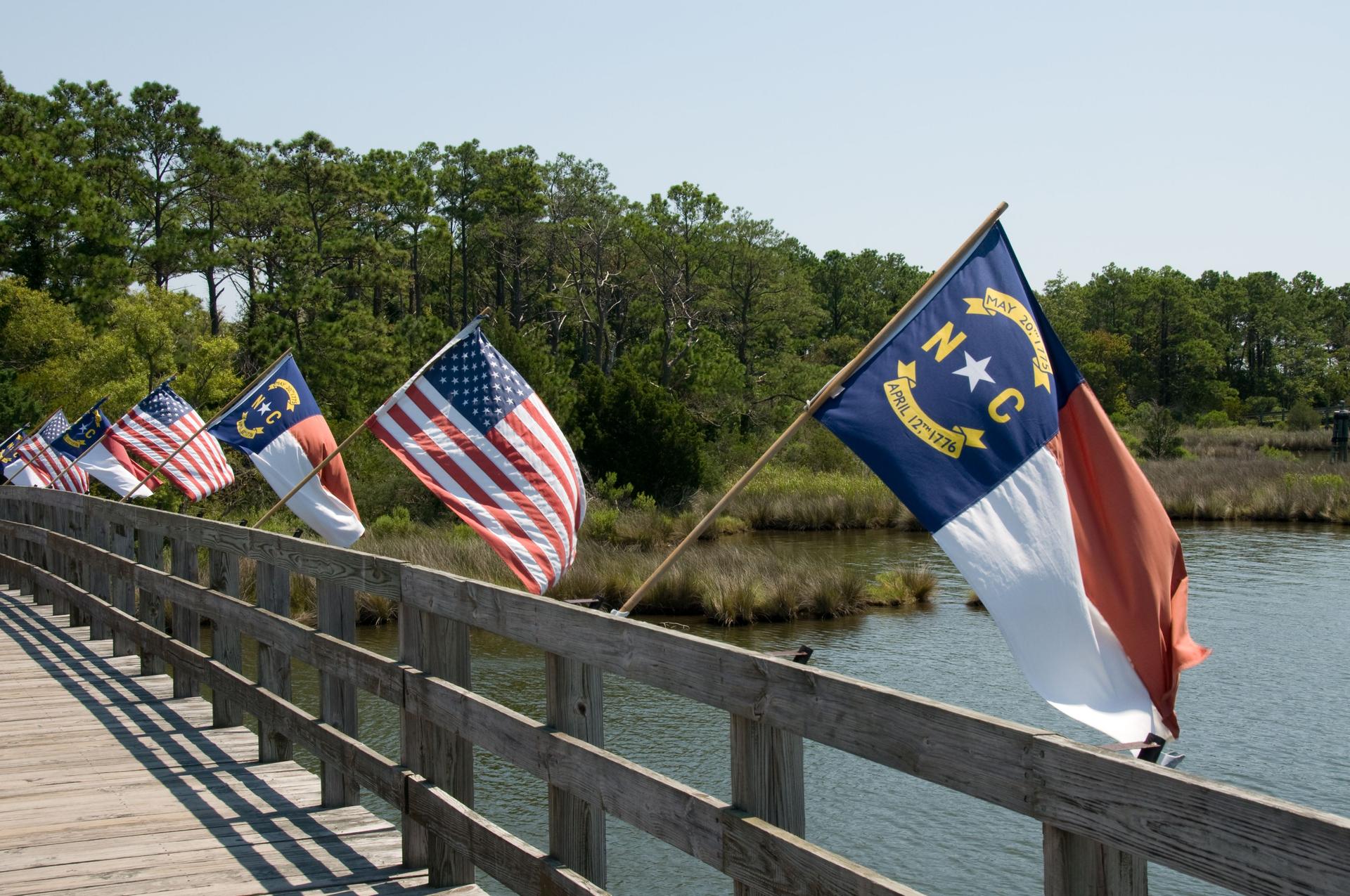 Flags Fly in Manteo